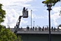 Koelner Seilbahn Gondel blieb haengen Koeln Linksrheinisch P150